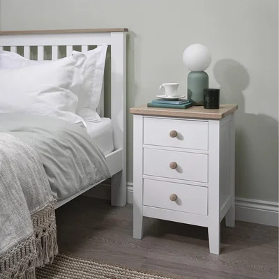 The Range Jakkvik 3 Drawer Bedside Chest - White