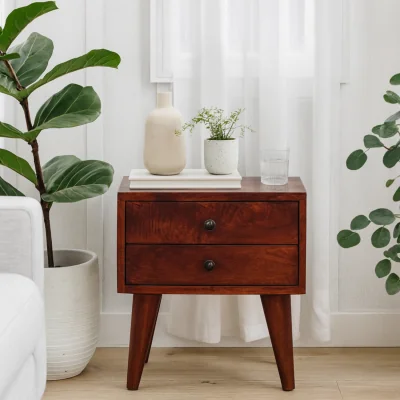 The Range Olbia Small Chestnut Mango Wood Bedside Table - Brown