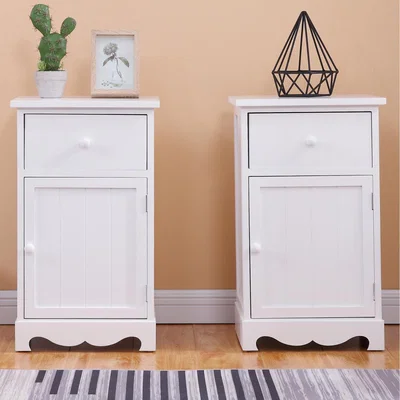The Range Set of 2 Bedside Table - White