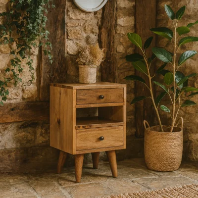 The Range Parma Mini Classic Mango Wood Bedside Table - Brown