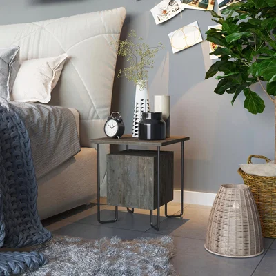 The Range Acres Modern Bedside Table - Dark Coffee