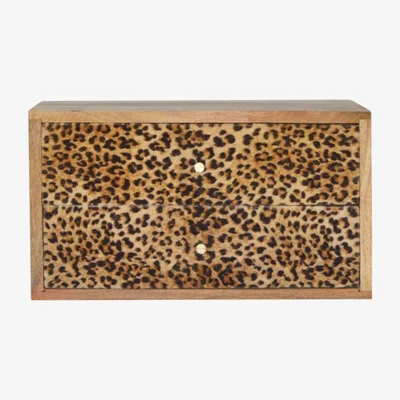 The Range Wall Leopard Print Bedside Table - Orange
