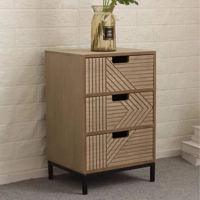 The Range Home Source Mundesley 3 Drawer Bedside - Light Brown