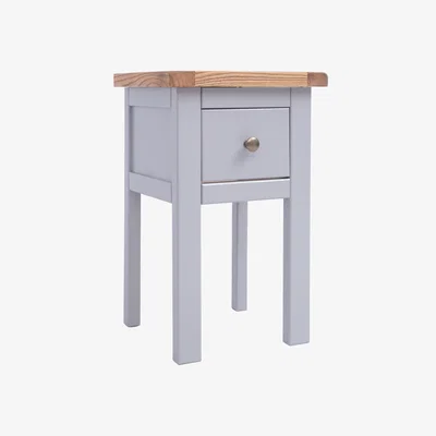 The Range Mirano 1 Drawer Bedside Table - Grey / Brass Knob
