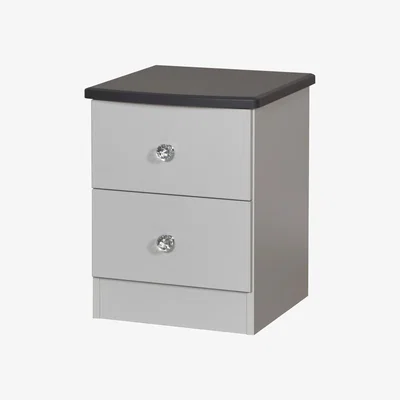 The Range Nancy Two Drawer Bedside Table - Grey