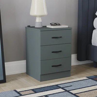 The Range Riano 3 Drawer Bedside Chest - Jasper Green
