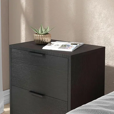 The Range HOMCOM Modern Bedside Tables Set of 2 - Black