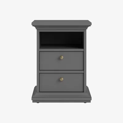 The Range Jonas & James Belleville Bedside Two Drawer - Matt Grey