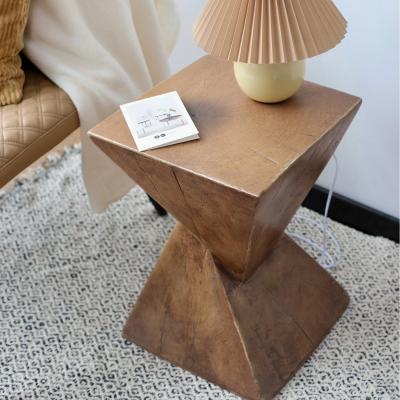 The Range Modern Geometric Bedside Table - Dark Oak