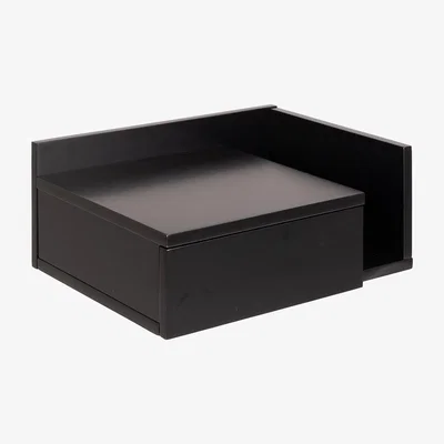 The Range Ashlan Square Bedside Table - Black