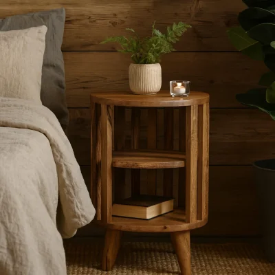 The Range Kaiula Double Shelf Bedside Table Mango Wood - Brown