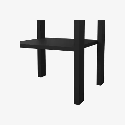The Range Gossmere Matt Black Bedside Table, 1 Drawer - Black