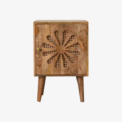 The Range Rosalie Retro Bedside Lovely Rattan hand Crafted Design - Grey