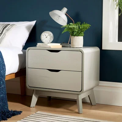 The Range Nordica 2 Drawer Bedside Table Storage Unit - grey