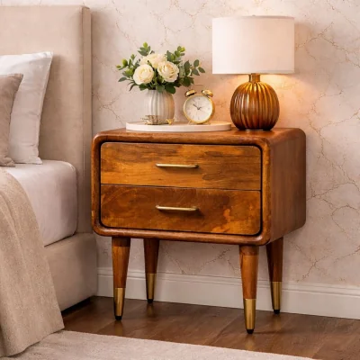 The Range Amber Oak Bedside Table - Amber Oak
