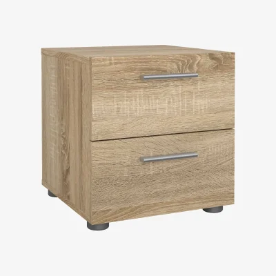 The Range Wyld Haus Daejeon 2-Drawer Bedside Table, Natural Oak-Effect - Brown
