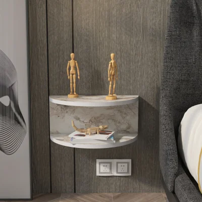 The Range Bella Floating Nightstand - White Marble Effect