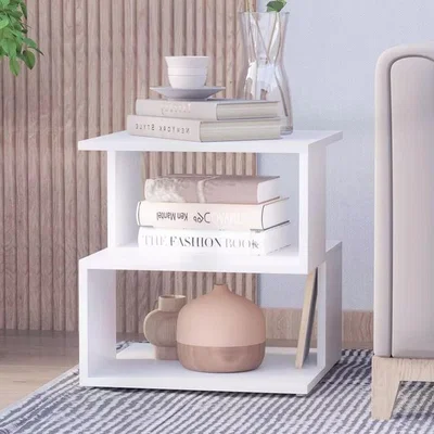 The Range Modern 3 Level Wooden Open Bedside Table - White