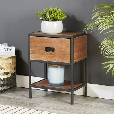 The Range Cayman 1 Drawer Bedside Table Bedroom Storage Unit - Neutral