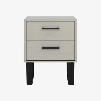 The Range Texas 2 drawer bedside cabinet  - Grey washed wax