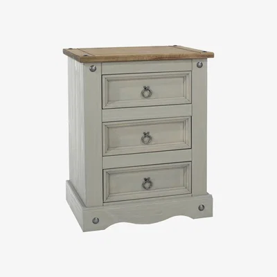 The Range Corona Bedside Cabinet With Three Drawer - Grey