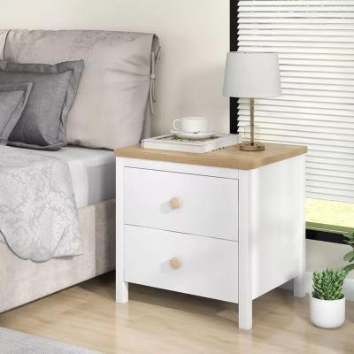 The Range Scandi White and Natural Bedside Table - White