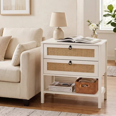 The Range Coastal Whitewashed Oak Accent Table - White