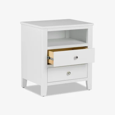 The Range Brooklyn Modern Bedside Table - White