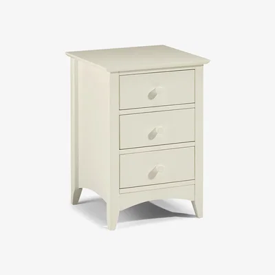 The Range Cameo Three Drawer Bedside - White