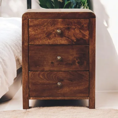 The Range Solid Wood California Walnut Naya Bedside - Brown