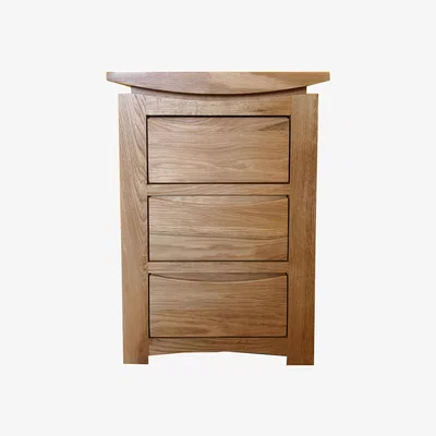 The Range 3 Drawer Bedside Table Oak Veneer Bedside Tables - Oak / Type A