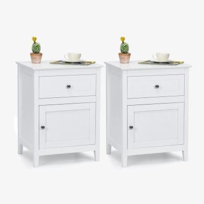 The Range Set of 2 White Bedside Table with Storage - White