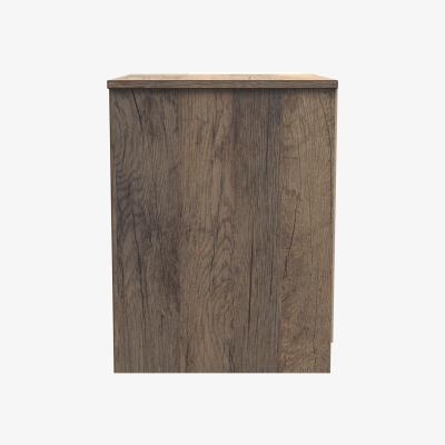 The Range Las Vegas F Ready Assembled 2 Drawer Bedside - White Matt & Vintage Oak