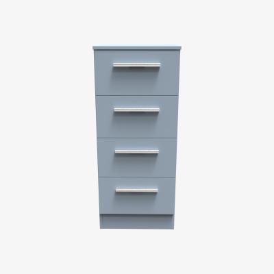 The Range Contrast Ready Assembled 4 Drawer Tallboy - Denim Blue