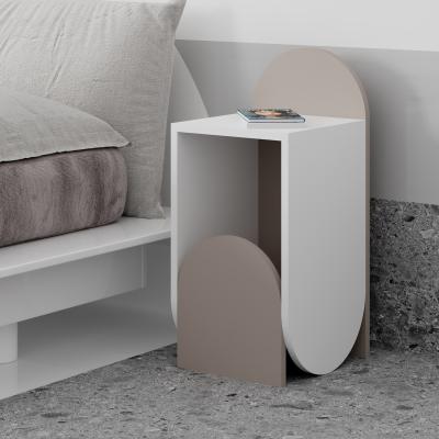 The Range Nun Modern Bedside Table Bedroom Furniture - Mocha Grey