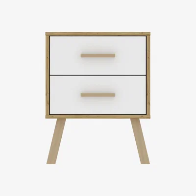 The Range Austin Bedside Cabinet Oak and White - Oak