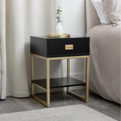 The Range Midnight Bedside Table - Black