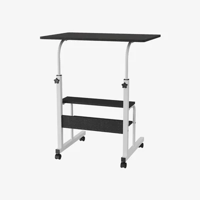 The Range Mobile Bedside Desk with Adjustable Height - Black