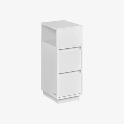The Range VASAGLE Slim Bedside Table with 2 Drawers - White