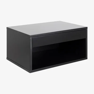 The Range Cholet Square Bedside Table 1 Drawer - Black