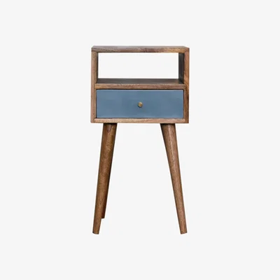 The Range Mini Blue Hand Painted Bedside Table - Turquoise
