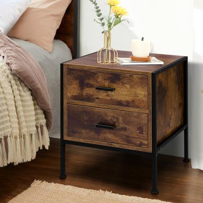 The Range Geir 2 Drawer Retro Wooden Bedside Table - Oak