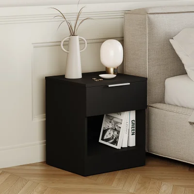 The Range Trega 1 Drawer Bedside Chest - Black