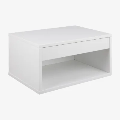 The Range Cholet Square Bedside Table 1 Drawer - White