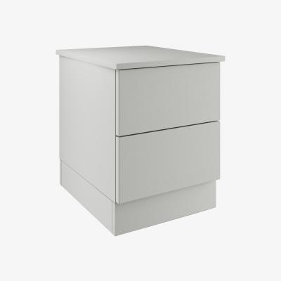 The Range Bedroom 2 Drawer Bedside Table Slab - Light Grey