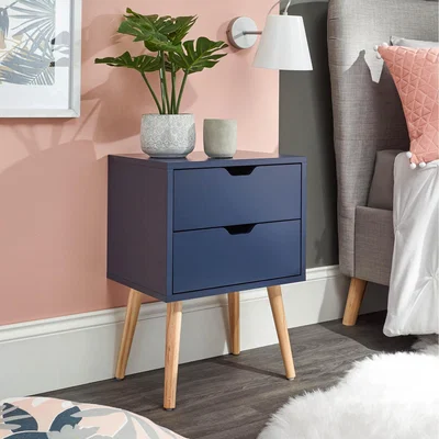 The Range Nyborg 2 Drawer Bedside - Nightshadow Blue / 1
