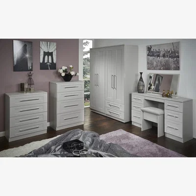 The Range York Ready Assembled 3 Drawer Bedside Cabinet - Grey Ash