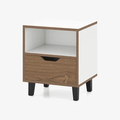 The Range Costway Modern Bedside Table Nightstand - White