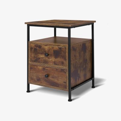 The Range Jada 2 Drawer Retro Wooden Bedside Table - Oak