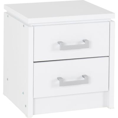 The Range Charles 2 Drawer Bedside White - White